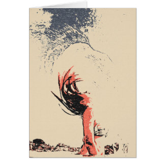 The eagle spirit, sexy girl in bikini abstract art cards