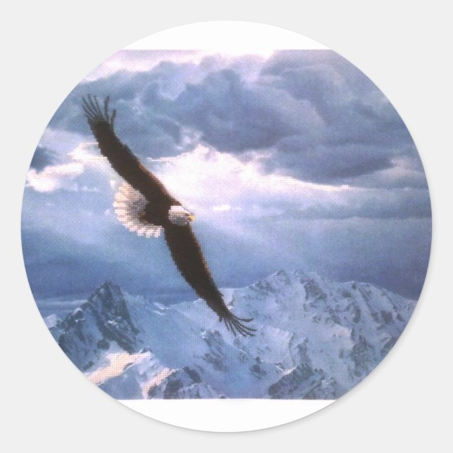 The Eagle Weathers the Storm Classic Round Sticker (Front)