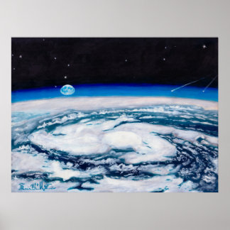 The Earth From a Spinning Height Poster