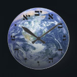 The Earth From Space - 3D Effect - Hebrew Block Round Clock<br><div class="desc">The "Hebrew Essentials, " Consumer Marketplace offers a shopping experience as you will not find anywhere else. Our specialty is Hebrew,  and in our store your will find Hebrew in block,  script,  and Rashi script.  Tell your friends about us and send them our link:  http://www.zazzle.com/HebrewNames?rf=238549869542096443*  ENJOY YOUR VISIT!</div>