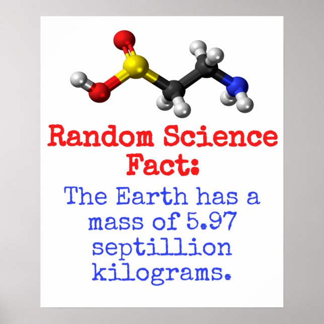 The Earth Has A Mass - Science Fact Poster (Front)