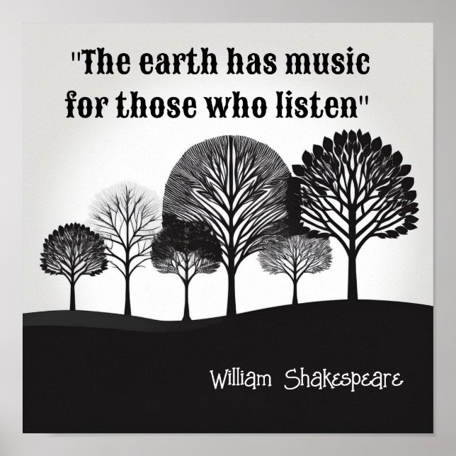 The earth has music William Shakespeare Poster (Front)
