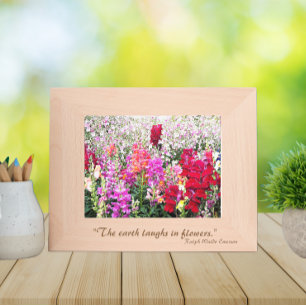 The Earth Laughs in Flowers Emerson Quote Engraved Frames