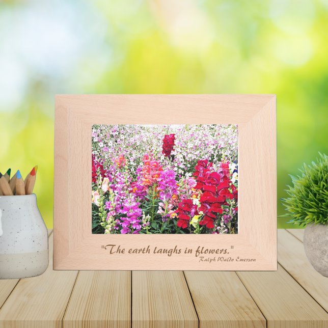 The Earth Laughs in Flowers Emerson Quote Engraved Frames (In Situ)