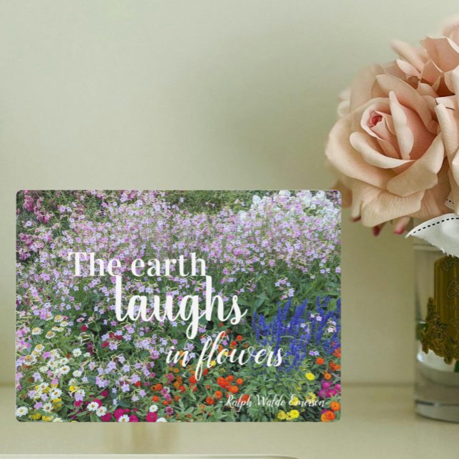 The Earth Laughs in Flowers Quote Floral Plaque (In Situ Front)