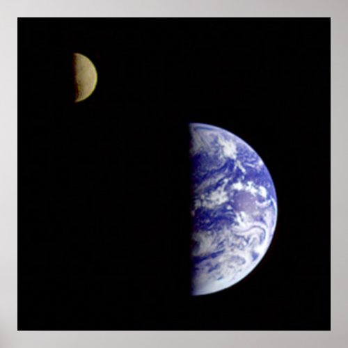 The Earth  Moon As Seen From Space Poster