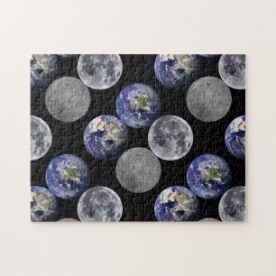 The Earth & Moon From Space Jigsaw Puzzle
