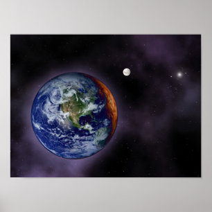 The Earth shown at the outer edges Poster