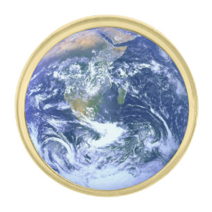 The Earth - The Blue Marble Gold Finish Lapel Pin