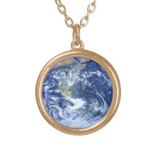 The Earth - The Blue Marble Gold Plated Necklace