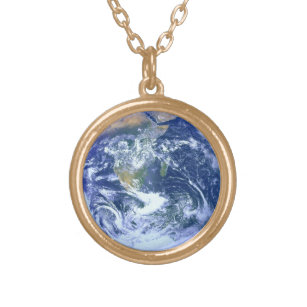 The Earth - The Blue Marble Gold Plated Necklace