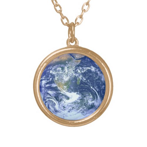 The Earth _ The Blue Marble Gold Plated Necklace