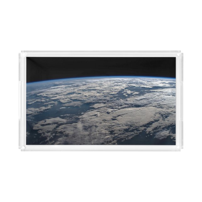 The Earth's Limb Above A Cloudy Western Australia. Acrylic Tray (Front)