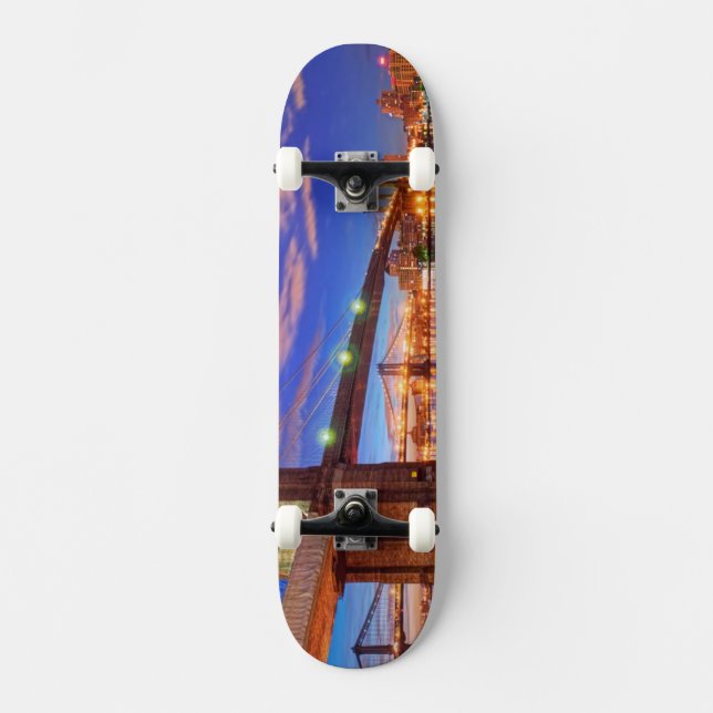 The East River, Brooklyn Bridge, Manhattan Skateboard Deck (Front)