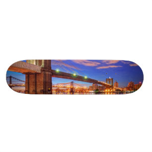 The East River, Brooklyn Bridge, Manhattan Skateboard Deck
