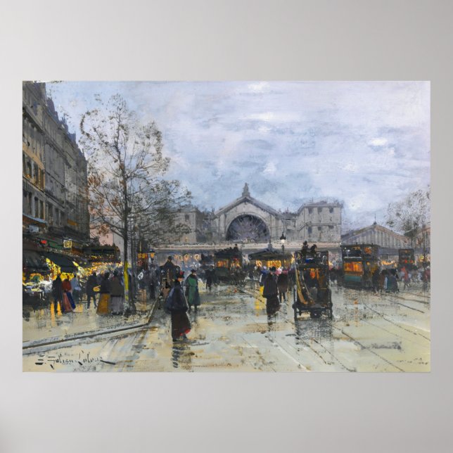 The East Station by Eugène Galien-Laloue  Poster (Front)