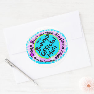 The Easter Bunny Address Mail Stamp Classic Round Sticker