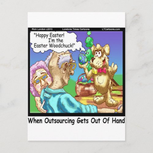 The Easter Bunny Is A Woodchuck Funny Holiday Postcard