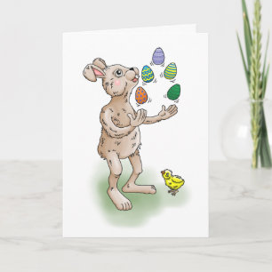 The Easter Bunny juggles with the Easter eggs Invitation