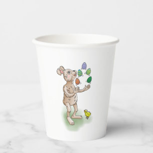 The Easter Bunny juggles with the Easter eggs Paper Cups