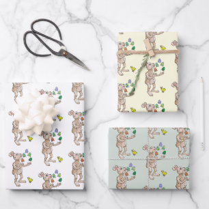 The Easter Bunny juggles with the Easter eggs Wrapping Paper Sheets