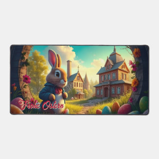 The Easter Bunny on a Secret Mission Desk Mat