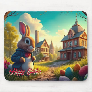The Easter Bunny on a Secret Mission Mouse Pad