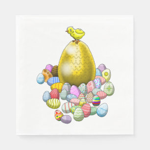 The Easter Chick and the Golden Easter Egg Napkins