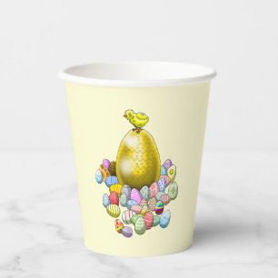 The Easter Chick and the Golden Easter Egg Paper Cups
