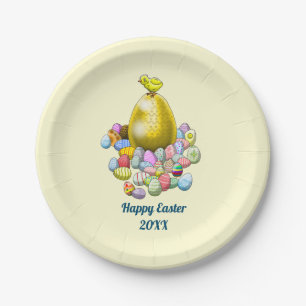 The Easter Chick and the Golden Easter Egg Paper Plates