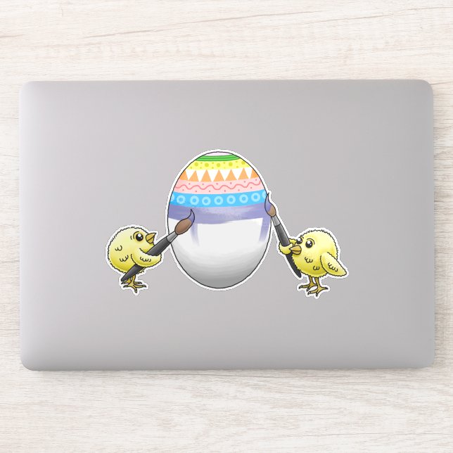 The Easter egg is painted by the chickens Sticker (Computer)