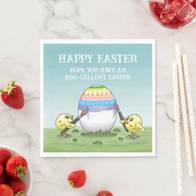 The Easter egg is painted by the chicks Napkins (Insitu)