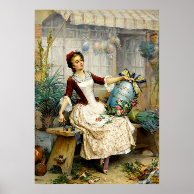 The Easter Eggs, fine art vintage painting Poster (Front)