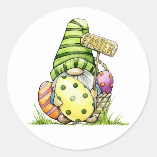 The Easter Gnome Easter Classic Round Sticker