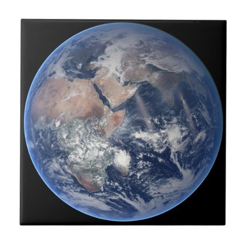 The Eastern Hemisphere On Planet Earth Ceramic Tile