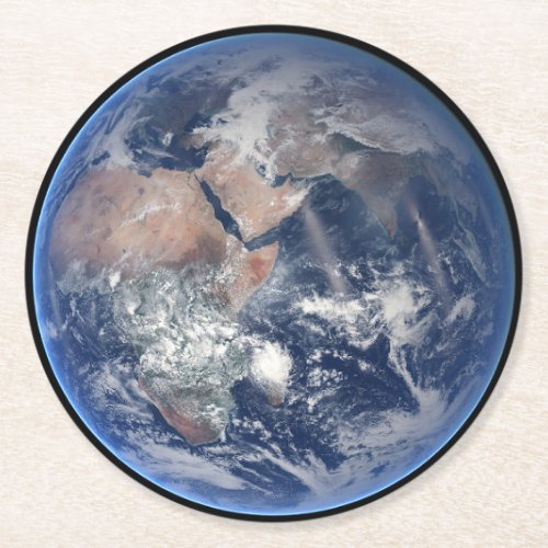 The Eastern Hemisphere On Planet Earth Round Paper Coaster