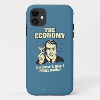 The Economy: Midday Martini Iphone 11 Case by RetroSpoofs at Zazzle