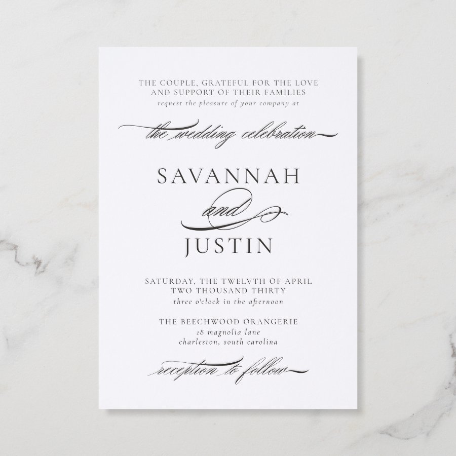 The Écriture Collection | Romantic Script Wedding Letterpress Invitation