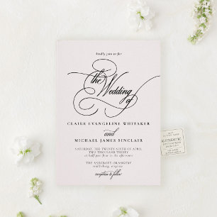 The Écriture Suite Romantic Script Wedding Letterpress Invitation