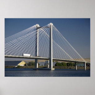 The Ed Hendler Bridge spans the Columbia River Poster