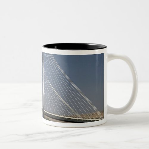 The Ed Hendler Bridge spans the Columbia River Two_Tone Coffee Mug