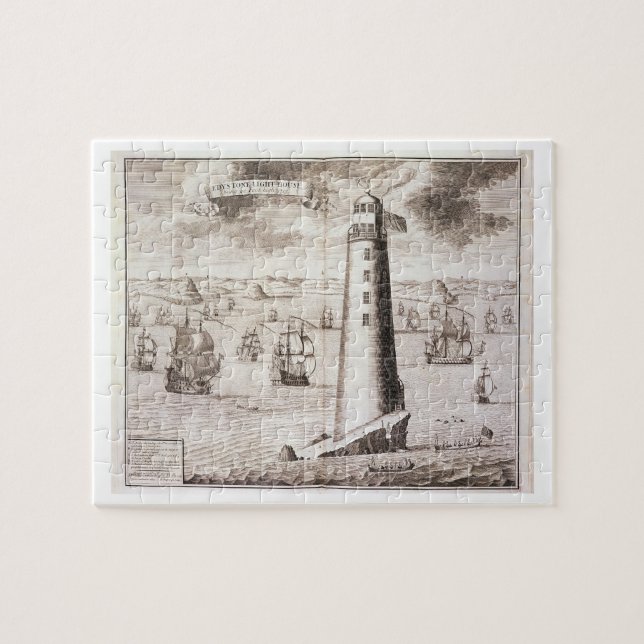 The Eddystone Lighthouse, engraved by Hendrick Hul Jigsaw Puzzle (Horizontal)