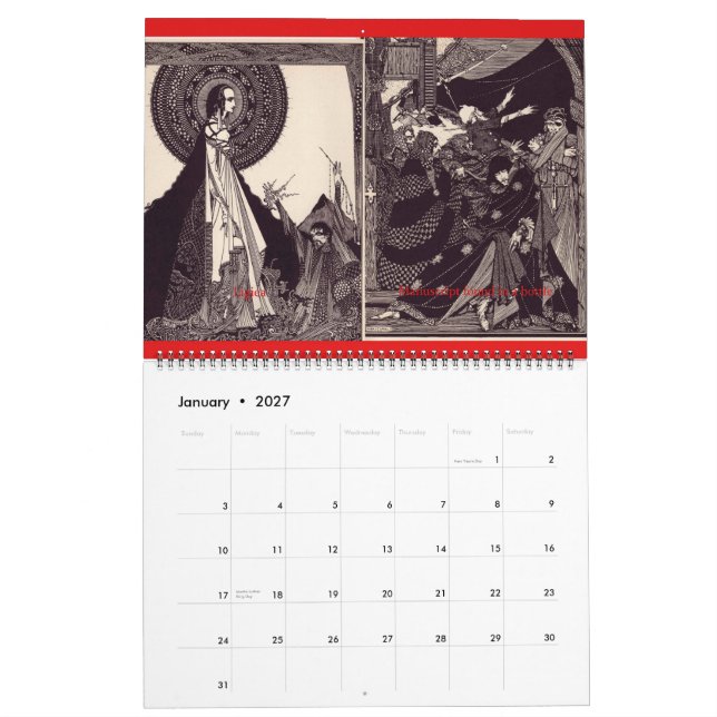 The Edgar Allan Poe and Harry Clarke Wall Calendar (Jan 2027)