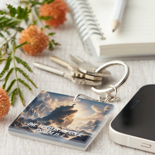 The Edge of Existence THE LORD IS MY ROCK Keychain (Front Right)