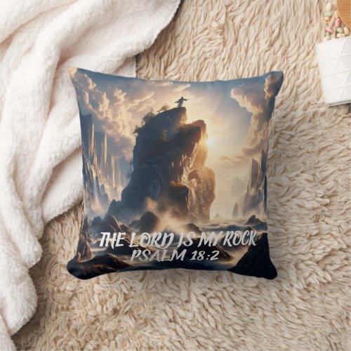 The Edge of Existence THE LORD IS MY ROCK Throw Pillow