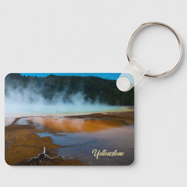 the edge of the Grand Prismatic Spring Yellowstone Keychain (Front)