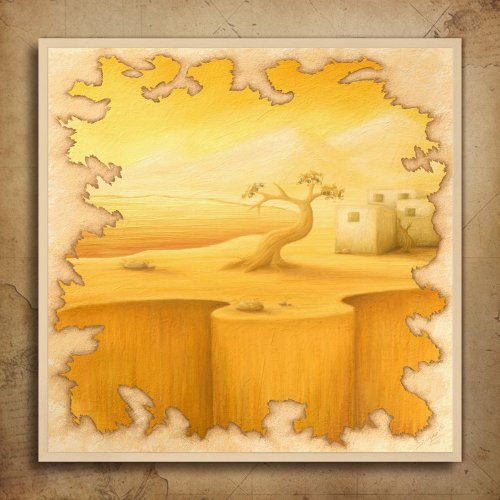 The Edge of the World Adventure Motif Painting Framed Art