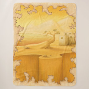 "The Edge of the World" Adventure Motif Painting Sherpa Blanket