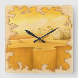 "The Edge of the World" Adventure Motif Painting Square Wall Clock