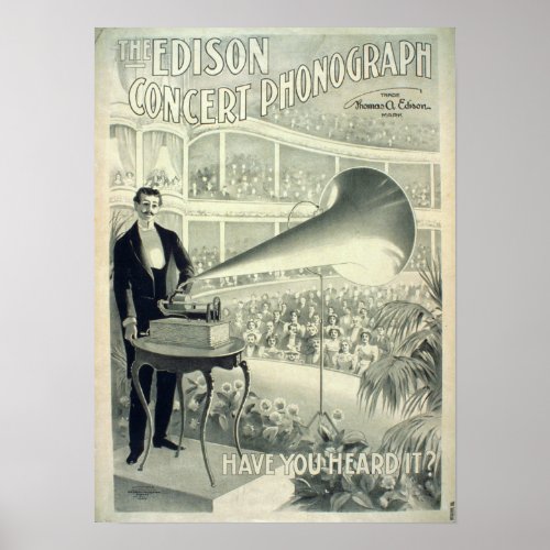 The Edison concert phonograph Poster